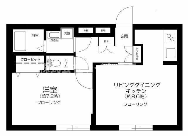 TOGGLE護国寺(1LDK/3階)の間取り写真