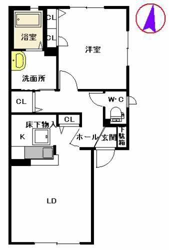 サンシャインみずほ A棟(1LDK/1階)の間取り写真