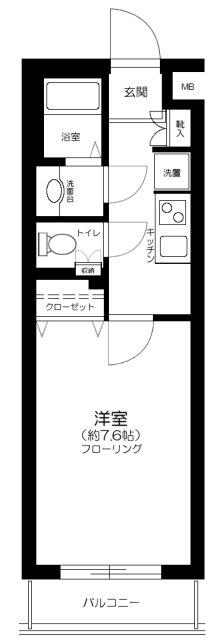 エスコート日本橋人形町(1K/2階)の間取り写真