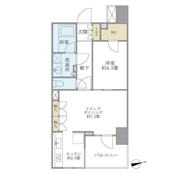 フォルム四谷外苑東(1LDK/4階)の間取り写真