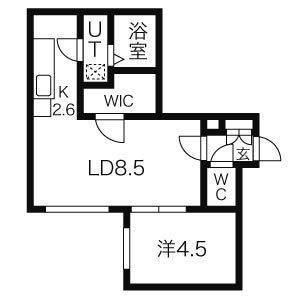 カーサグロリア(1LDK/4階)の間取り写真