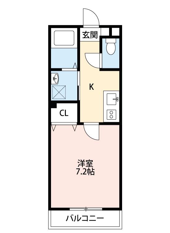 TIERRA安城 ウエスト(1K/3階)の間取り写真