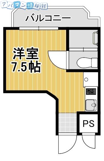 万代ファーストハイツ(ワンルーム/9階)の間取り写真