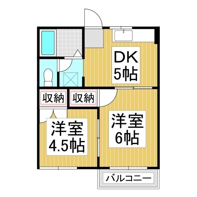 サンハイツ(2DK/2階)の間取り写真