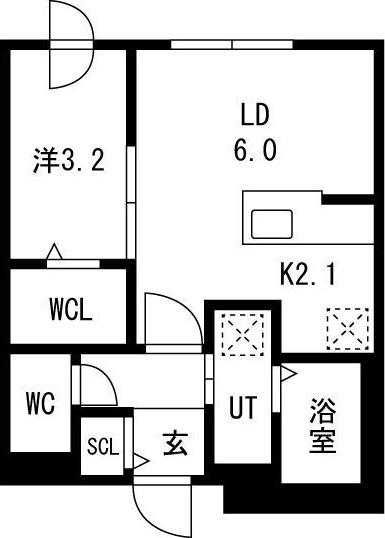 BLANC JEMIS N25(1LDK/3階)の間取り写真