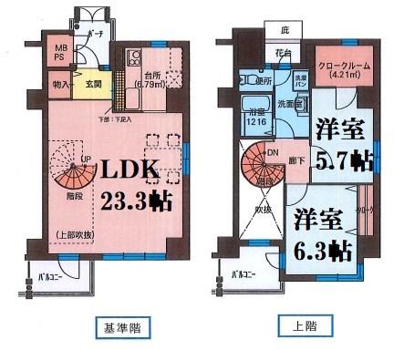 フィールトレイン(2LDK/5階)の間取り写真