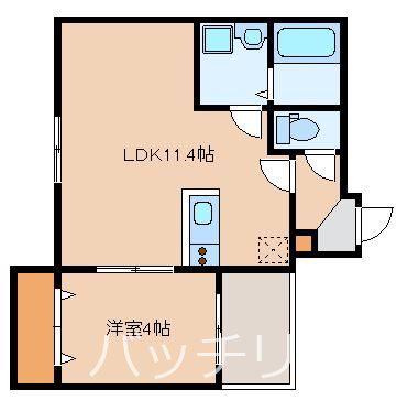 A・RATA(1LDK/2階)の間取り写真