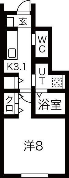 KSK北上II(1K/1階)の間取り写真