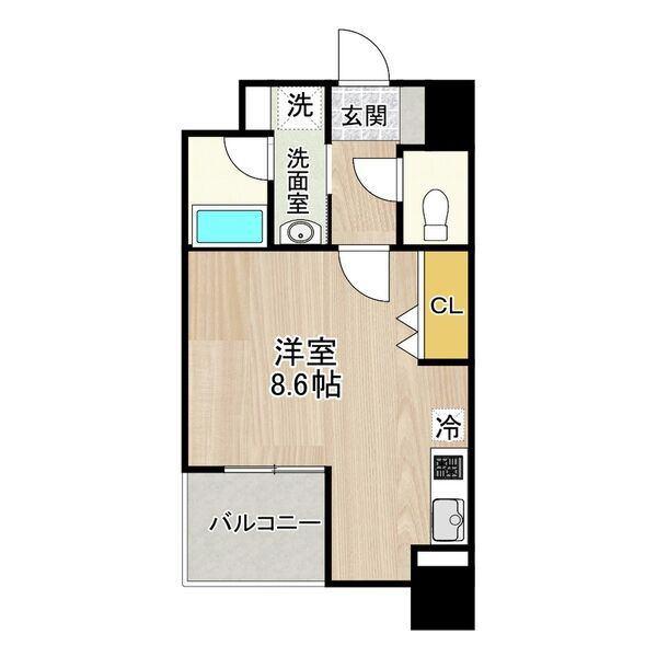 CITY SPIRE 名古屋大須(ワンルーム/4階)の間取り写真