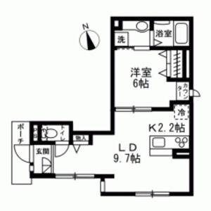 ウェリナ武蔵小山(1LDK/1階)の間取り写真