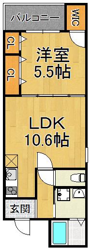 SUNMOON武庫之荘2番館(1LDK/3階)の間取り写真