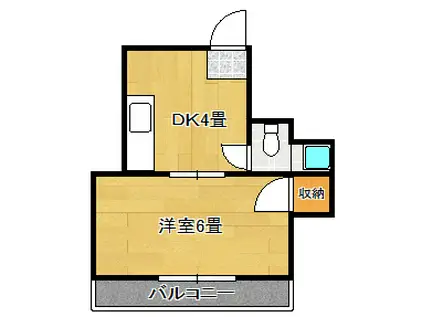 コーポ西田(1DK/2階)の間取り写真