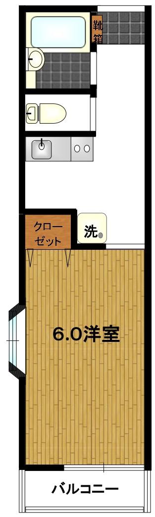 スカイハイツ(1K/1階)の間取り写真