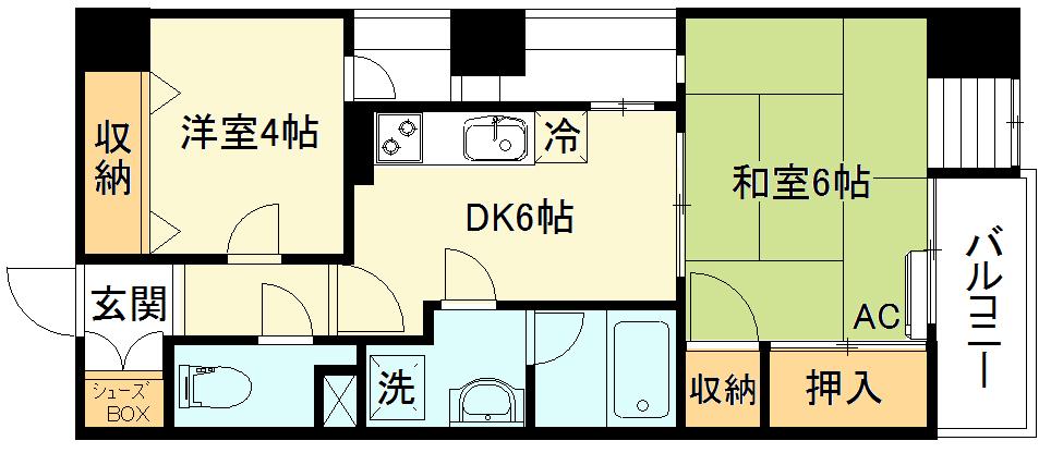 プリマベーラ西神奈川(2DK/3階)の間取り写真