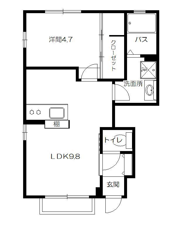 S・ボナールII(1LDK/1階)の間取り写真