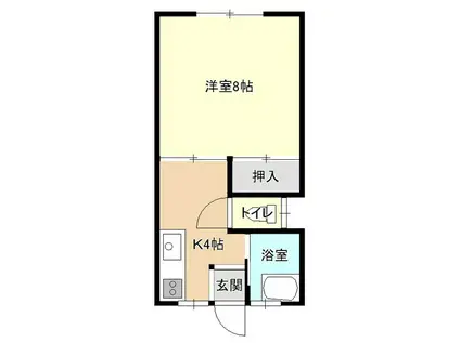 第二川口荘(1K/1階)の間取り写真