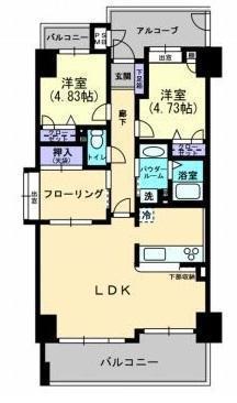 アルファステイツ入船町(3LDK/12階)の間取り写真