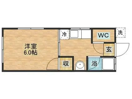 中村アパートII(1K/2階)の間取り写真