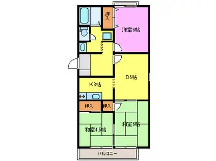 トゥインクル・シュガータウン(3DK/2階)の間取り写真