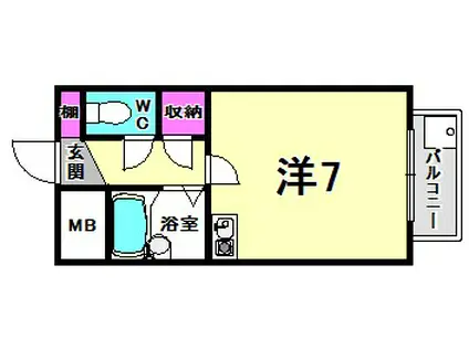 セセラギフラット(ワンルーム/2階)の間取り写真