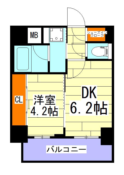 エステムコート大阪福島IIレイヤー(1DK/5階)の間取り写真