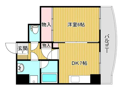 アクシス駅南イースト(1DK/8階)の間取り写真