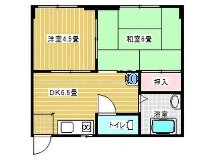 コスモハイツマミ(2DK/2階)の間取り写真