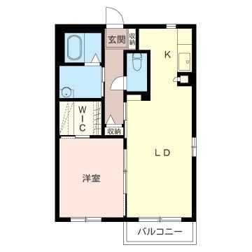 ソレアードA(1LDK/2階)の間取り写真