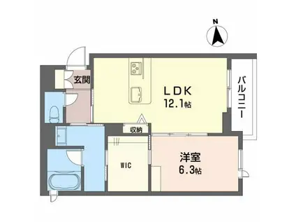 イスタナ若松(1LDK/3階)の間取り写真