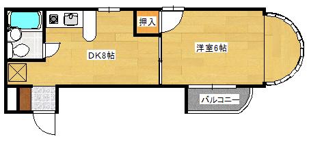 ヴィラ旭(1LDK/3階)の間取り写真