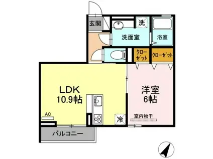 ウェルド(1LDK/1階)の間取り写真