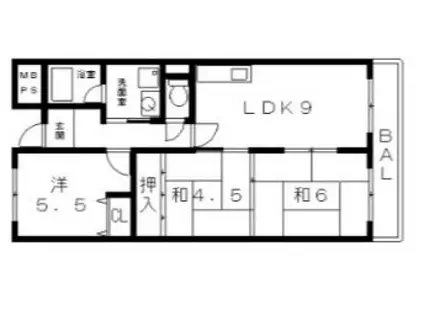 リープハーベン八尾木(3LDK/2階)の間取り写真