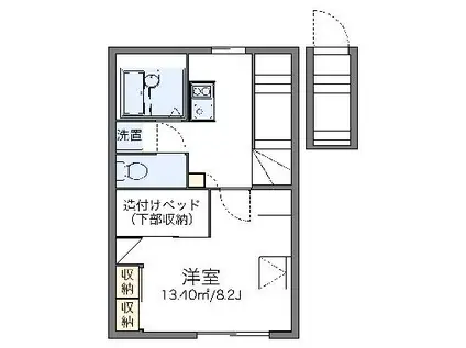 レオパレス西部(1K/2階)の間取り写真