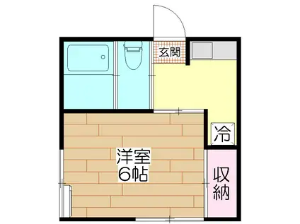 第二山崎荘(1K/2階)の間取り写真