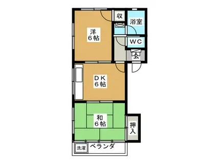 みすずマンション(2DK/3階)の間取り写真