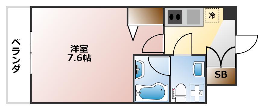 メゾンキコー難波南(1K/1階)の間取り写真