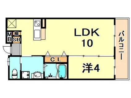 GIULIA須磨浦II(1LDK/2階)の間取り写真