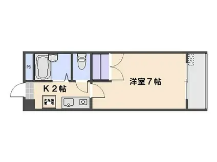 サンライズ三宅III(1K/2階)の間取り写真