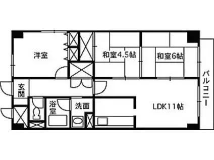 リバーサイド大須賀(3LDK/8階)の間取り写真