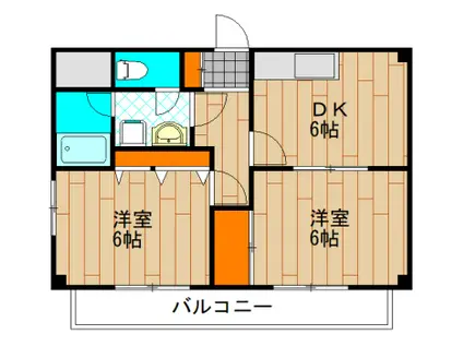 武蔵小杉TSマンション(2DK/3階)の間取り写真