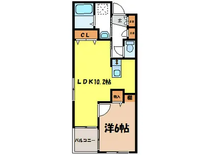 レジデンスマジヤ(1LDK/1階)の間取り写真