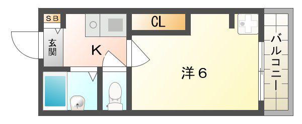 メゾンアバンテ(1K/1階)の間取り写真