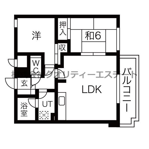 旭山シャトー桂和(2LDK/2階)の間取り写真