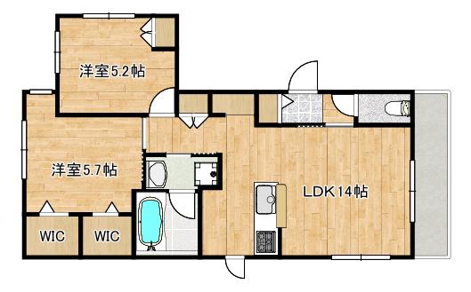 ムーンヒルズII(2LDK/3階)の間取り写真