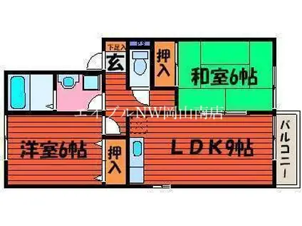 クリエFUJIWARA(2LDK/2階)の間取り写真