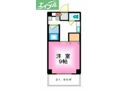 グランドール新福(1K/4階)の間取り写真