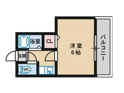 シャトル市大前(1K/5階)の間取り写真