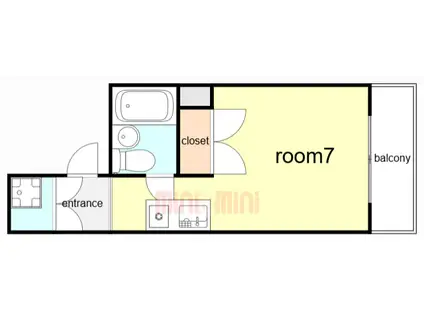 アマービレ朝霧(ワンルーム/3階)の間取り写真