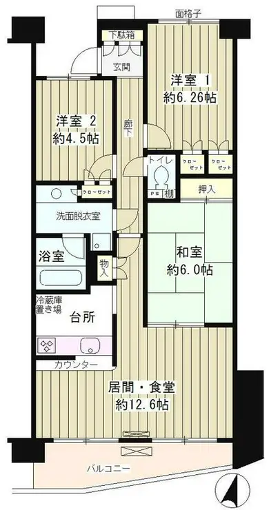 クラッサ目黒かむろ坂 2階階 間取り