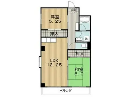 アミューズB.R(2LDK/3階)の間取り写真